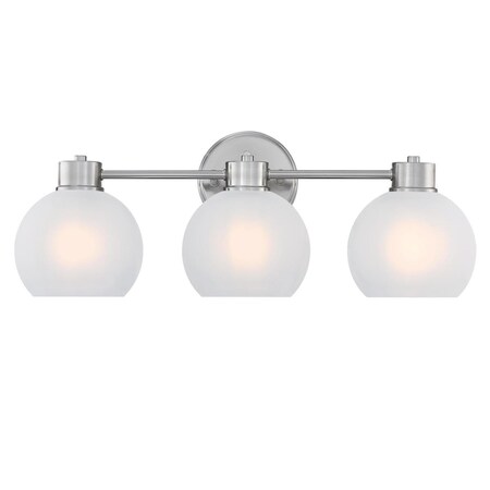 Westinghouse Fixture Wall 60W 3-Light Marla, Brushed Nickel Frosted Glassobe Glass 6124800